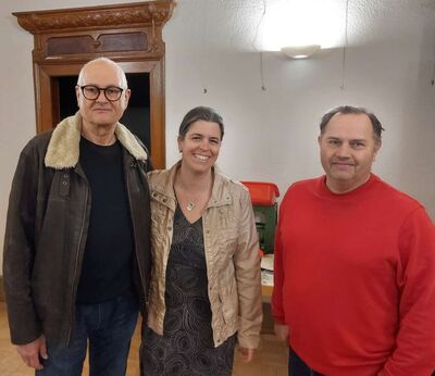 Referent Fahim Mohmand, Vorsitzende Sandra Gritsch und Rüdiger Kanzler