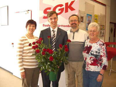 v.li. Renate Schmidt, Lars Castellucci, Thomas Funk, Magdalena Fritz